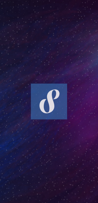 Weltraum Illustration mit Sternen im Hintergrund und das Scoop Logo